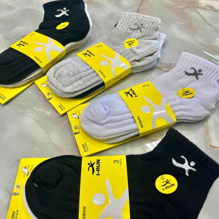 Medias y soquetes deportivos I-RUN en packs